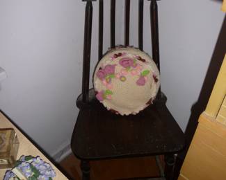 pillow on a side chair