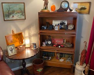 Globe-Wernicke Barrister's Bookcase with cool stuff inside!