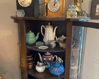 Here are many little teapots, most short and stout.