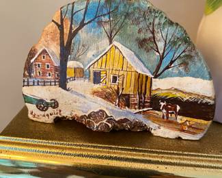 Lundquist painted mushrooms.