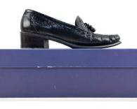 STUART WEIZTMAN Nero Saville Nappa Black Patent Leather Loafer, Women's Size 6
