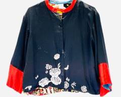 NATORI Vintage Asian Kimono Coat Floral Designed
