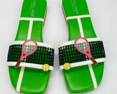 COLLAGE By Michael Simon Green Tennis Pickleball Sandals Size 6.5
