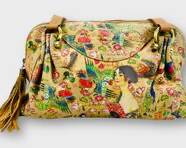ICON LOS ANGELES Printed Shoulder Bag Featuring Flowers and Lady
