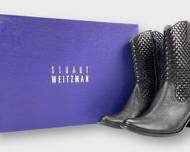STUART WEITZMAN Stately Black Dino Calf Boots Size 5.5
