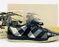 BURBERRY Quilted Patent Lace Up Sneakers Size 36
