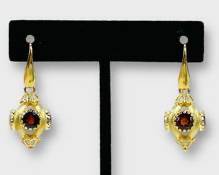 Lovely Gilt Sterling Silver Drop Dangle Statement Earrings with Multi-colored Stones
