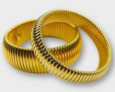 2 Ben Amun Gold Tone Stretch Cobra Statement Bracelets
