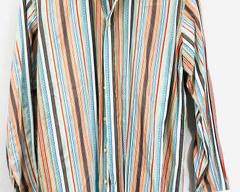 ETRO MILANO Vintage Striped Multicolor Long Sleeve Button Down Men's Blouse
