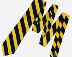 POLO Ralph Lauren Yellow and Blue Striped Silk Narrow Repp Tie
