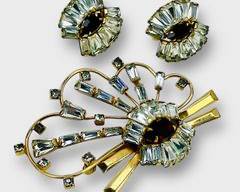 Gilt STERLING SILVER Filigree Drop Dangle Pierced Statement Earrings with Red Stones
