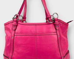 COACH Wonderful Hot Pink Leather Tote with Silver Hardware and Studs
