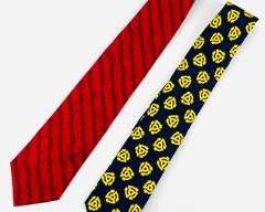 ETRO Musical Note Silk Tie and JOSH BACH Silk Tie with Vinyl Record Holder Motif
