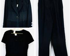 STUDIO 0001 By FERRE 3 Piece Set Women's Black Blazer, Shirt and Pants, Size 12
