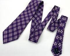 TOM FORD Purple Plaid Silk Tie Made In Italy
