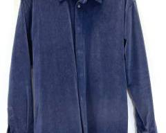VERSACE JEAN COUTURE Blue Velour Button Down Shirt. Size M
