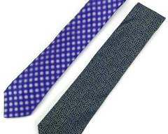 TED BAKER London 100% Pure Silk Ties Lot Of 2 (One Purple Tie, One Blue Tie)
