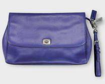 COACH Genuine Leather Purple Clutch with Silver Tone Hardware.
