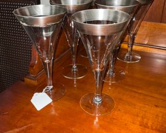silver rim wine glasses