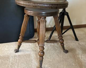 Antique piano stool