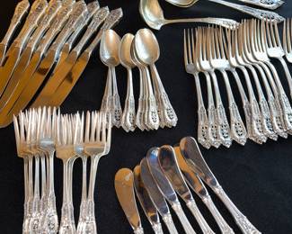Lovely Wallace Sterling  Silver Flatware "Rose Point"