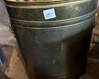#130	Brass Trash Can w/Lion Handles - 15" tall	 $25.00 
