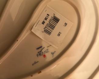 #75	Tray hand painted with flowers 15" Franz	 $65.00 
