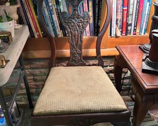 #47	Chair carved legs and back ball and claw feet (as-is) seat 	 $75.00 
