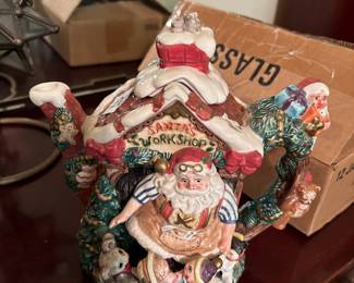 #79	Fitz and Floyd tea pot with santa	 $20.00 
