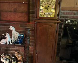 #51	Gun cabinet  with key Grandfather style tall clock  Holds 3 guns 18.5x10x74	 $175.00 
