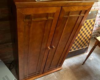 #54	VCR tape holder cabinet with two pull-out shelves 22x44x13x29	 $75.00 
