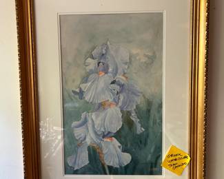#22	Original Watercolor by Jo AnnCataldos -Dark Blue Iris in Gold frame - 23x31	 $175.00 
#21	Original Watercolor by Jo AnnCataldos -Pale Blue Iris in Gold frame - 23x31	 $175.00 
