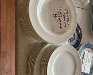 #17	Rosenthal 11 plates - solid white - "Jade" - 19" Salad (5), 10" (6) dinner plates	 $32.00 

