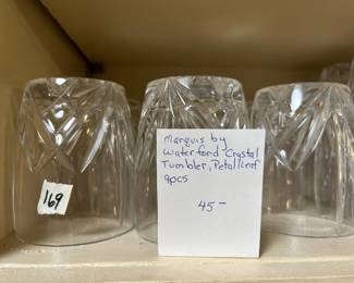 #169	Waterford by Marquis Crystal Tumbles - set of 9 - Petal Leaf	 $45.00 
