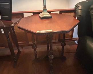 #23	Octagonal Wood Table  w/4 legs adjoining - 28x28x30 (as is watermarks)	 $175.00 
