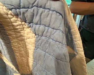 #125	Blue Spool Quilt - 78x66  - Machine Pieced, Hand Quilted	 $65.00 
