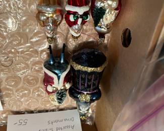 #182	Christopher Radko Assorted Glass Ornaments Santas - 5 pc	 $55.00 
