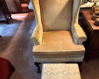 #63	Velvet Gold wingback chair queen anne legs with stool 17x12x13	 $50.00 
#64	Velvet Gold wingback chair queen anne legs with stool 17x12x13	 $50.00 
