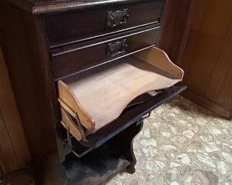 #155	Wood Music Cabinet w/5 drawers w/flip-down front drawer facing - 20x14x40	 $150.00 
