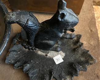 #131	Iron Squirrel Nutcracker on leaf	 $30.00 
