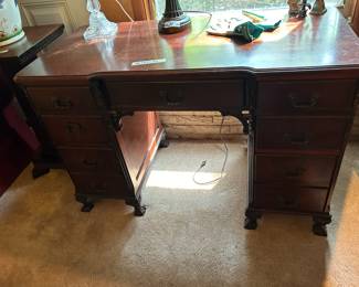 #69	Desk 9 drawers carved edges 46x23x30	 $75.00 
