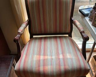 #6	Orange Stripe w/wood Arm Chair  (as is seam)	 $75.00 
