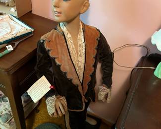 #114	45" Child Mannequin in Vintage 1800's clothes - Victorian Boys suit in Velvet and Lace	 $100.00 
