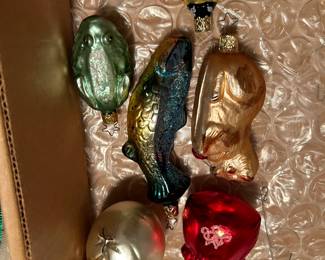 #181	Christopher Radko Assorted Glass Animal Ornaments - 6 pc	 $60.00 
