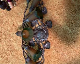 #113	Tulip Wall lamp - (needs to be hardwired) w/7 tulip lights  (copper)	 $75.00 
