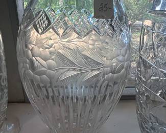 #34	Heavy Leaded Etched Flower Vase - 10.5" Tall	 $25.00 
