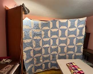 #125	Blue Spool Quilt - 78x66  - Machine Pieced, Hand Quilted	 $65.00 
