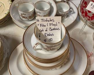 #144	Fitz and Floyd St. Nick set of Christmas Dishes	 $150.00 
