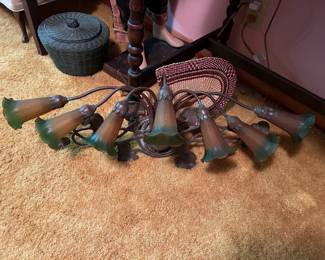 #113	Tulip Wall lamp - (needs to be hardwired) w/7 tulip lights  (copper)	 $75.00 

