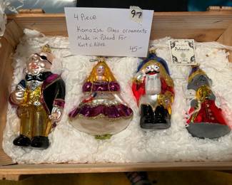 #97	4 Piece Komozja Glass Ornaments made in Poland for Kurt S. Adler	 $45.00 
